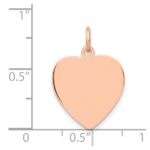 14K Rose Gold Polished Engravable 16mm Heart Disc Pendant - Image 3