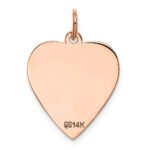 14K Rose Gold Polished Engravable 18mm Heart Disc Pendant - Image 4