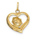 14k Red and Black Enameled Ladybug in Heart Charm - Image 3