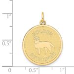 14k GOLDEN RETRIEVER 20mm Engravable Disc Dog Charm - Image 3