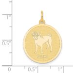 14k PUG 20mm Engravable Disc Dog Charm - Image 3