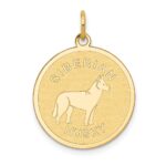 14k SIBERIAN HUSKY 20mm Engravable Disc Dog Charm