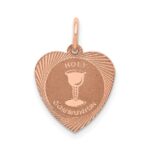 14k Rose Gold HOLY COMMUNION Heart Disc Charm