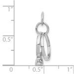 14k White Gold Polished 3-D CZ Wedding Rings Charm - Image 3