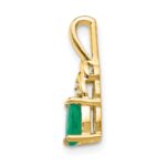 14k 6x4 Oval May/Emerald and Diamond Pendant - Image 2