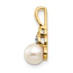 14k 6mm June/Freshwater Cultured Pearl and Diamond Pendant - Image 2