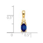 14k 6x4 Oval September/Sapphire and Diamond Pendant - Image 3