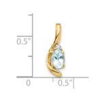 14k 6x4 Oval March/Aquamarine and Diamond Pendant - Image 3