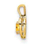 14k 6x4 Oval November/Citrine and Diamond Heart Pendant - Image 2