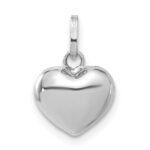 14k White Gold 3-D Puffed Heart Pendant