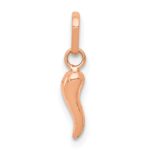 14k Rose Gold 3-D Italian Horn Charm