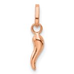 14k Rose Gold 3-D Italian Horn Charm - Image 3