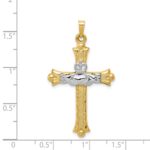 14k Two-tone Claddagh Cross Pendant - Image 3