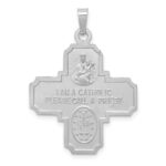 14k White Gold Polished and Satin Four-Way Medal Pendant - Image 3
