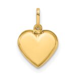14K Polished 3-D Puffed Heart Pendant - Image 4