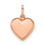 14K Rose Gold Polished 3-D Puffed Heart Pendant - Image 4