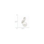 14k White Gold Satin 8-9mm White Button Freshwater Cultured Pearl Slide Fits up to 2mm Regular/3mm Fancy or Reversible Omega - Image 3