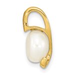 14k 8-9mm White Button Freshwater Cultured Pearl Slide Fits up to 2mm Regular/3mm Fancy or Reversible Omega - Image 2