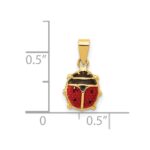 14K Red and Black Enameled Ladybug Pendant - Image 3