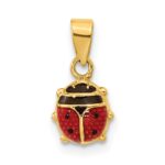 14K Red and Black Enameled Ladybug Pendant