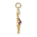 14k February Girl Synthetic Birthstone Charm - Image 2