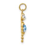 14k March Boy Synthetic Birthstone Charm - Image 2