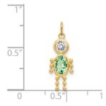 14k August Boy Synthetic Birthstone Charm - Image 3