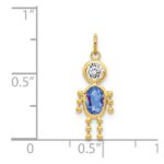 14k September Boy Synthetic Birthstone Charm - Image 3
