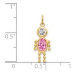 14k October Boy Synthetic Birthstone Charm - Image 3