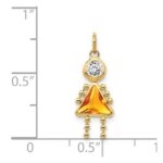 14k November Girl Synthetic Birthstone Charm - Image 3