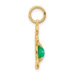14K Girl Charm 6x4 Oval Genuine Emerald-May - Image 2