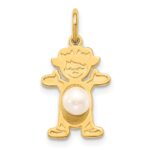 14K Girl Charm 4mm Freshwater Cultured Pearl-June