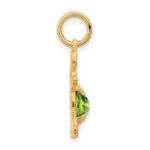 14K Girl Charm 6x4 Oval Genuine Peridot-August - Image 2