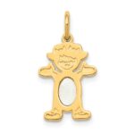 14K Girl Charm 6x4 Oval Genuine Opal-October