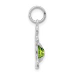 14K White Gold Girl Charm 6x4 Oval Genuine Peridot-August - Image 2