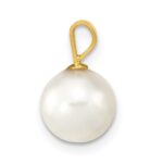 14k 8-9mm White Round Akoya Saltwater Cultured Pearl Pendant - Image 2
