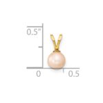 14k 5-6mm Round Pink Freshwater Cultured Pearl Pendant - Image 3