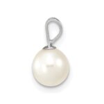 14k White Gold 6-7mm White Round Freshwater Cultured Pearl Pendant - Image 2