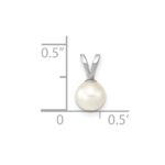 14k White Gold 5-6mm White Round Akoya Saltwater Cultured Pendant - Image 2
