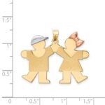 14k Tri-color The Kids Medium Boy on Left and Girl on Right Engravable Kiss Charm - Image 3