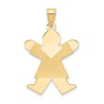 14k The Kids Solid Satin Medium Girl Engravable Joy Charm
