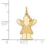 14k The Kids Small Girl with Ruffles Engravable Love Charm - Image 3