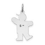 14k White Gold The Kids Small Boy with Hat Engravable Kiss Charm - Image 4