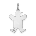 14k White Gold The Kids Small Boy with Hat Engravable Joy Charm - Image 4