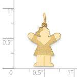 14k The Kids Small Girl with Bow Engravable Love Charm - Image 3