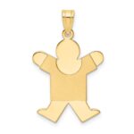 14k The Kids Solid Satin Medium Boy Engravable Joy Charm