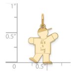 14k The Kids Small It's a Boy Engravable Kiss Charm - Image 3