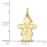 14k The Kids Small It's a Girl Engravable Hugs Charm - Image 3