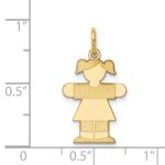 14k The Kids Small Girl with Ponytails Engravable Hugs Charm - Image 3