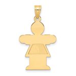 14k The Kids Solid Satin Medium Girl Engravable Hugs Charm - Image 4